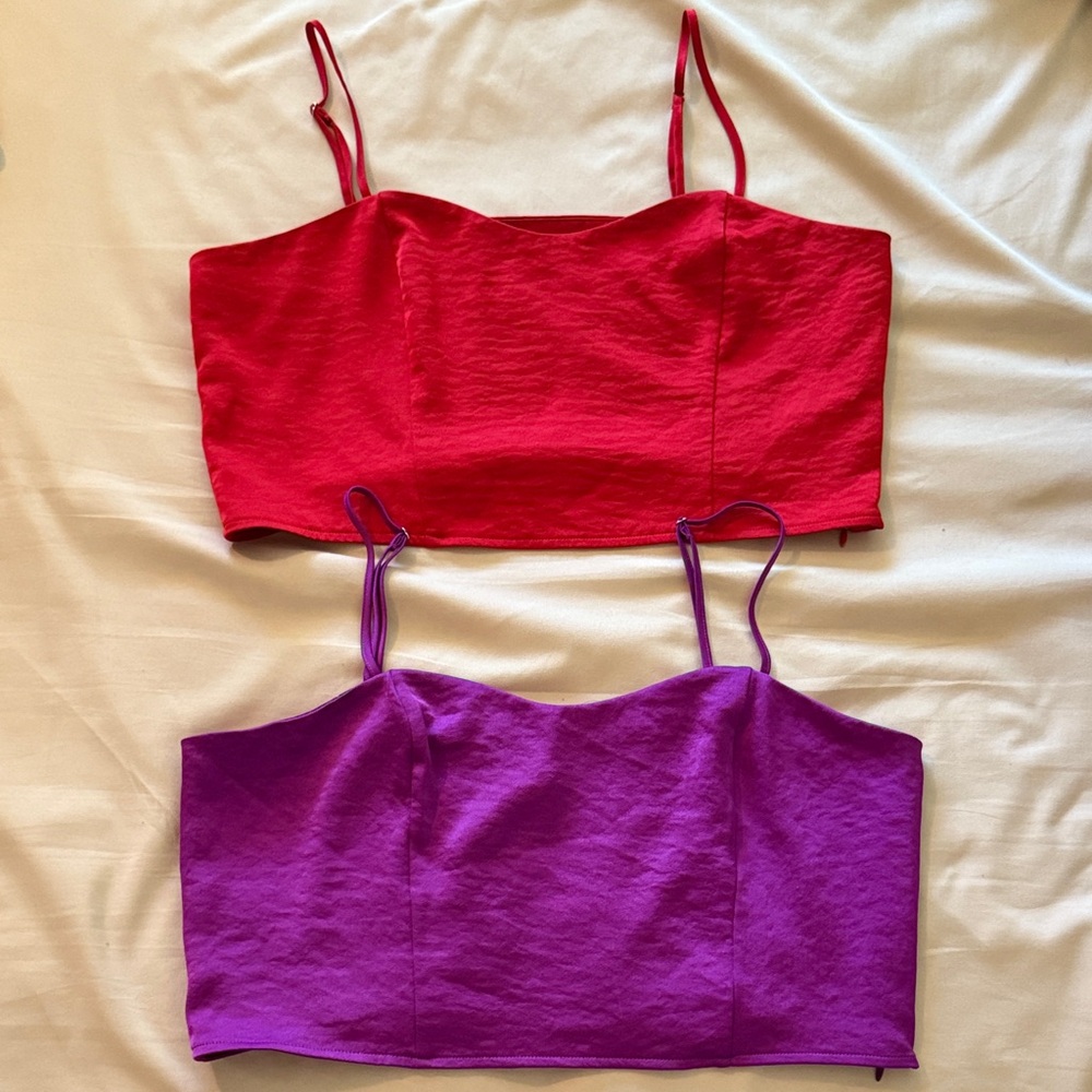 2 Express Red and Purple Tops